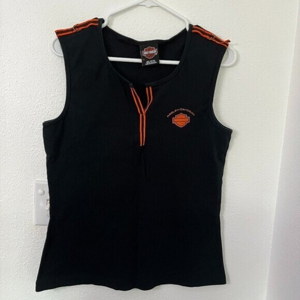 Harley Davidson Vintage Black Tank Top Women's XL Made in USA